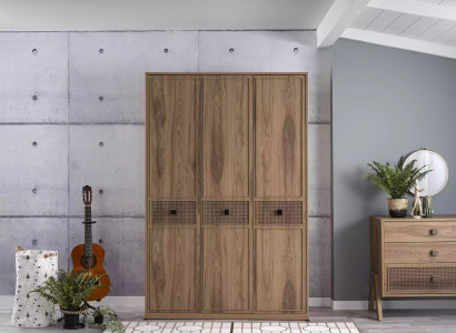 Kleiderschrank Schrank Holzschrank Schlafzimmer Möbel Holz Braun Neu